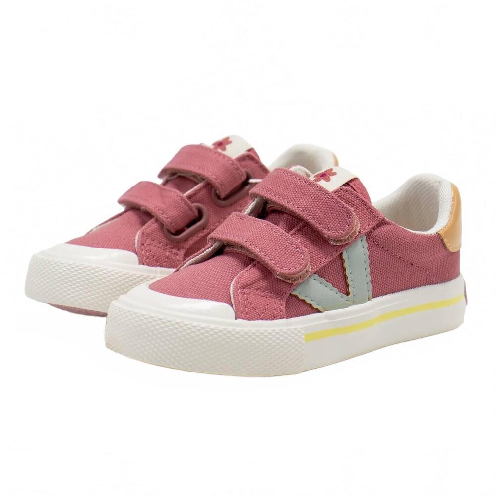 NEW VICTORIA girl's tribe canvas sneakers in fresa